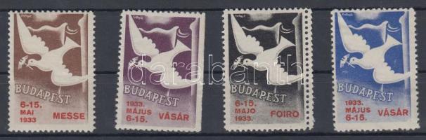 1933 Budapesti Nemzetközi Vásár 4 db levélzáró