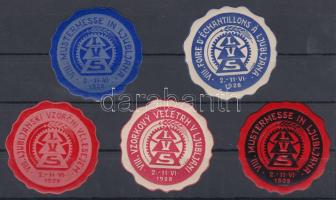 1928 Ljubljanai árumintavásár 5 klf levélzáró