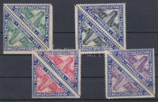 1926 Mohács 5 klf levélzáró téte-béche pár