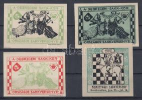 1913 + 1927 Sakk 4 klf levélzáró