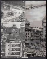 1966 Budapesti Blaha Lujza tér átépítése 6 db kfl méretű városfotó, egyik foltos