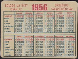 1956 Fém kártyanaptár
