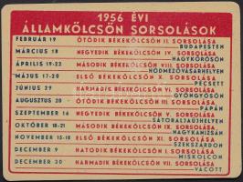 1956 Fém kártyanaptár