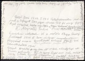 1943 Miskolc Rudolf Laktanya, csoportkép katonákról, pár név ráírva a fotóra, hátoldala tele írva, 1...
