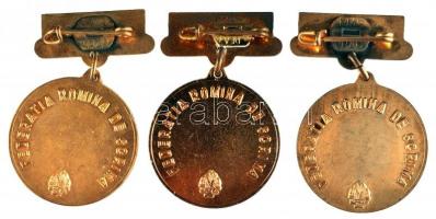 Románia 1959-67. 3db klf aranyozott zománcozott vívó díjérem T:2
Romania 1959-67. 3pcs of different ...