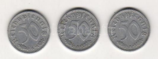 D.3.Reich 1939A (3x) 50Pf Alu h.k-tel T:3