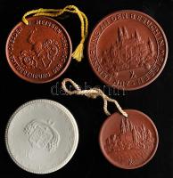 NDK 1980-as évek 4db különféle Meisseni porcelán emlékérem T:1
GDR 1980s 4pcs of different Meissen p...