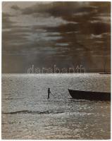 cca 1930-1940 Kerny István (1879-1963): Balaton. Vintage fotó, hátoldalán szerzői pecséttel jelzett, feliratozott, 25x20cm