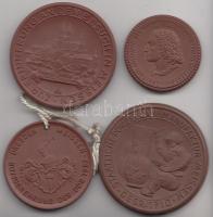 NDK 1980-as évek 4db különféle Meisseni porcelán emlékérem T:1
GDR 1980s 4pcs of different Meissen p...