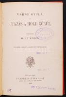 Verne Gyula: Utazás a hold körül. Bp. 1906. Franklin, negyedik kiadás. Eredeti, aranyozott, festett ...