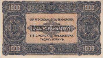 1923. 1000K T.W. nyomdahely jelöléssel és "8 FILLÉR - NYOLC FILLÉR" felülnyomással T:I