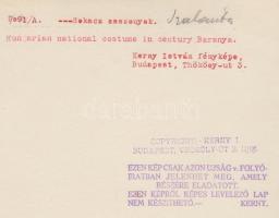 Cca 1930-1940 Kerny István (1879-1963): Sokácz asszonyok, Szalánta. Vintage fotó, hátoldalán szerzői...