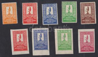 1931 Budapesti Nemzetközi Vásár 9 klf levélzáró