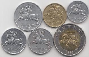Litvánia 1991-1998. 1c-5L (6x) T:2,2-
Lithuania 1991-1998. 1 Centai - 5 Litai  (6x) C:XF,VF