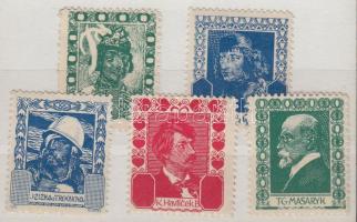 1919 Cseh nemzeti hősök 5 klf levélzáró