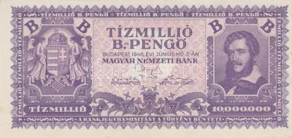 1946. 10.000.000BP hamis "MINTA" perforációval T:I-