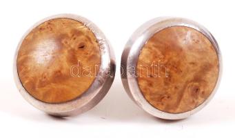 Ezüst (Ag.) mandzsettagomb kő berakással, jelzett, bruttó: 22 g