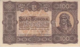 1923. 100K Magyar Pénzjegynyomda Rt. Budapest T:I