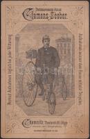 cca 1900-1910 Clemens Seeber (Chemnitz) műtermének reklámgrafikája egy kabinetfotó hátoldalán: három...