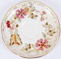 Zsolnay pillangó mintás mokkás csésze és csészealj, kézzel festett, jelzett, hibátlan/
Zsolnay hand ...