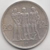 Csehszlovákia 1933. 20K Ag Ipar, mezőgazdaság, üzlet T:2,2- Czechoslovakia 1933. 20 Korun Ag Industry, Agriculture,Business C:XF,VF