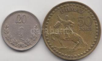 Mongólia 1937. 10M Cu-Ni + 1971. Tugrik Al-Br T:2- Mongolia 1937. 10 Mongo Cu-Ni + 1971. Tugrik Al-Br C:VF