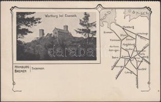 Eisenach, Wartburg, map