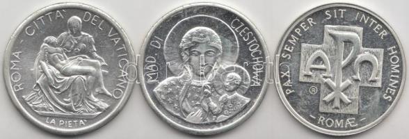 Vatikán DN "II. János Pál" ezüstözött fém emlékérem (3xklf) T:2,2-
Vatican ND "John P...