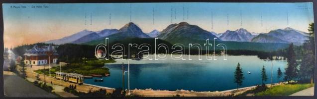 Tátra Csorba-tó, hajtatlan panorámalap, 45 cm x 13,5 cm / unfolded panoramacard (wet damage)
