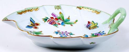 Herendi Viktória mintás füles tál, kézzel festett, jelzett, hibátlan, h:24 cm /
Herend porcelain han...