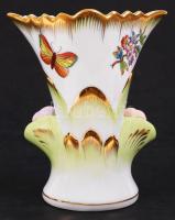Herendi virágos váza, kézzel festett, jelzett, hibátlan, m:13 cm / Herend porcelain hand-painted vas...