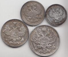 Oroszország 1905-1912. 5k-20k Ag (4x) T:2,2-
Russia 1905-1912. 5 Kopeks - 20 Kopeks Ag (4x) C:XF,VF