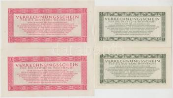 Német 3.Birodalom/Deutsche Wehrmacht (Német Véderő) 1944. 1M (2x) + 10M (2x) T:I-,II (hajtatlanok)
G...