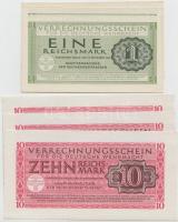 Német 3.Birodalom/Deutsche Wehrmacht (Német Véderő) 1944. 1M (3x) + 10M (3x) T:I-,II (hajtatlanok) German Third Reich/Deutsche Wehrmacht 1944. 1 Mark (3x) + 10 Mark (3x) C:AU,XF (unfolded)