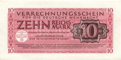 Német 3.Birodalom/Deutsche Wehrmacht (Német Véderő) 1944. 1M (3x) + 10M (3x) T:I-,II (hajtatlanok)
G...