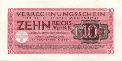 Német 3.Birodalom/Deutsche Wehrmacht (Német Véderő) 1944. 1M (3x) + 10M (3x) T:I-,II (hajtatlanok)
G...