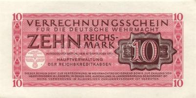 Német 3.Birodalom/Deutsche Wehrmacht (Német Véderő) 1944. 1M (3x) + 10M (3x) T:I-,II (hajtatlanok)
G...