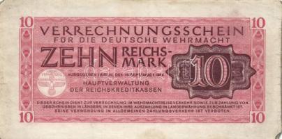 Német 3.Birodalom/Deutsche Wehrmacht (Német Véderő) 1944. 10M (6x) T:II-,III
German Third Reich/Deut...