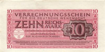 Német 3.Birodalom/Deutsche Wehrmacht (Német Véderő) 1944. 10M (6x) T:II-,III
German Third Reich/Deut...