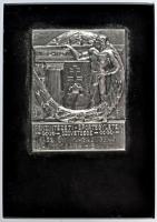 1932. "Pénzintézeti Sportegyletek Szövetsége / 1932. Évi Magasugrás Bajnokság - Bajnok" jelzett Ag plakett (0.800/56x44mm) márvány talapzaton T:2