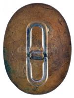 1893. "Magyarországi Munkások Rokkant- És Nyugdíj-Egylete" zománcozott / ezüstözött ovális...