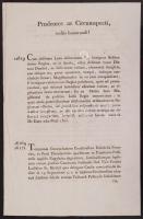 1815 Helytartótanácsi leirat, szökevények leírásáról és átszállításáról szóló rendelkezések, Brunszvik József országbíró (187-1827) és Lány Sámuel aláírásával. Egy melléklet, német-magyar nyelvű, a szökevények leírásával.