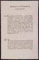 1815 Helytartótanácsi leirat, szökevények leírásáról és átszállításáról szóló rendelkezések,  Brunszvik József országbíró (187-1827) és Lány Sámuel aláírásával. Egy melléklet, német-magyar nyelvű, a szökevények leírásával.