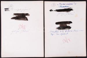 cca 1930-1940 Korschelt Miklós (1900-1982): Tavaszi szántás; A cséplő-gépnél. 2db vintage fotó, feli...