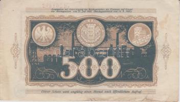 Német Birodalom / Weimari Köztársaság / Dortmund 1922. 500M (5x) T:III
German Empire / Weimar Republ...