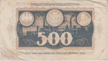 Német Birodalom / Weimari Köztársaság / Dortmund 1922. 500M (5x) T:III
German Empire / Weimar Republ...