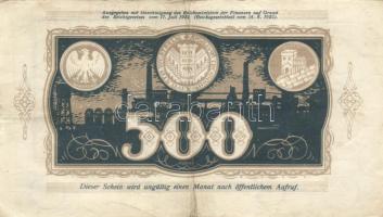 Német Birodalom / Weimari Köztársaság / Dortmund 1922. 500M (5x) T:III
German Empire / Weimar Republ...