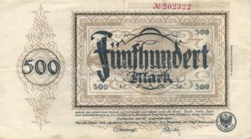 Német Birodalom / Weimari Köztársaság / Dortmund 1922. 500M (5x) T:III
German Empire / Weimar Republ...