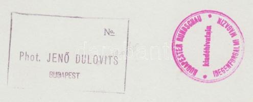 cca 1940-1950 Dulovits Jenő (1903-1972): Jókai Mór szobra. Vintage fotó, hátoldalán szerzői pecsétte...