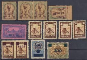 Budapest Székesfőváros 13 db okmánybélyeg